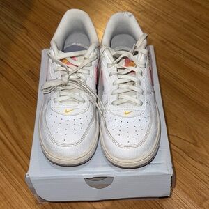 Kids White and Pink Sneakers